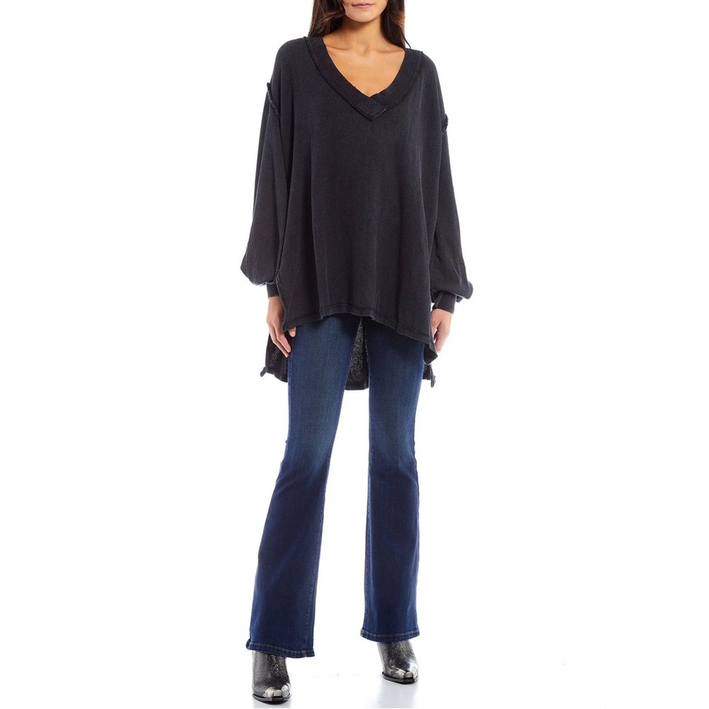 Free People We The Free Asher Oversized Sweater, Black, Size Large
